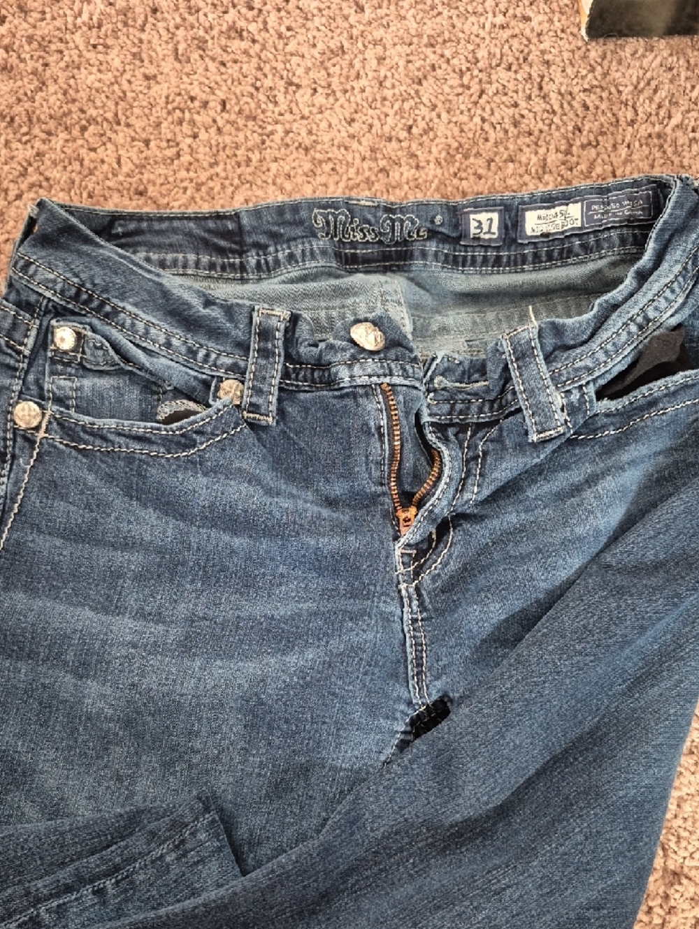 Miss Me Embellished Dark Blue Bootcut Jeans - Picture 2 of 6